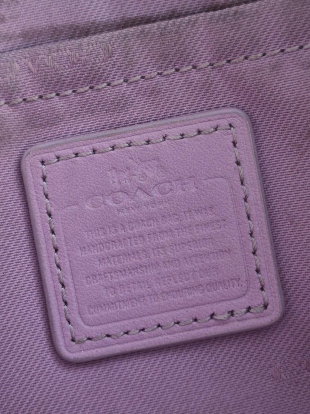 COACH Nolita Wristlet 24 in Purple Pink Colorblock Leather Purse Small Satchel - Picture 16 of 16